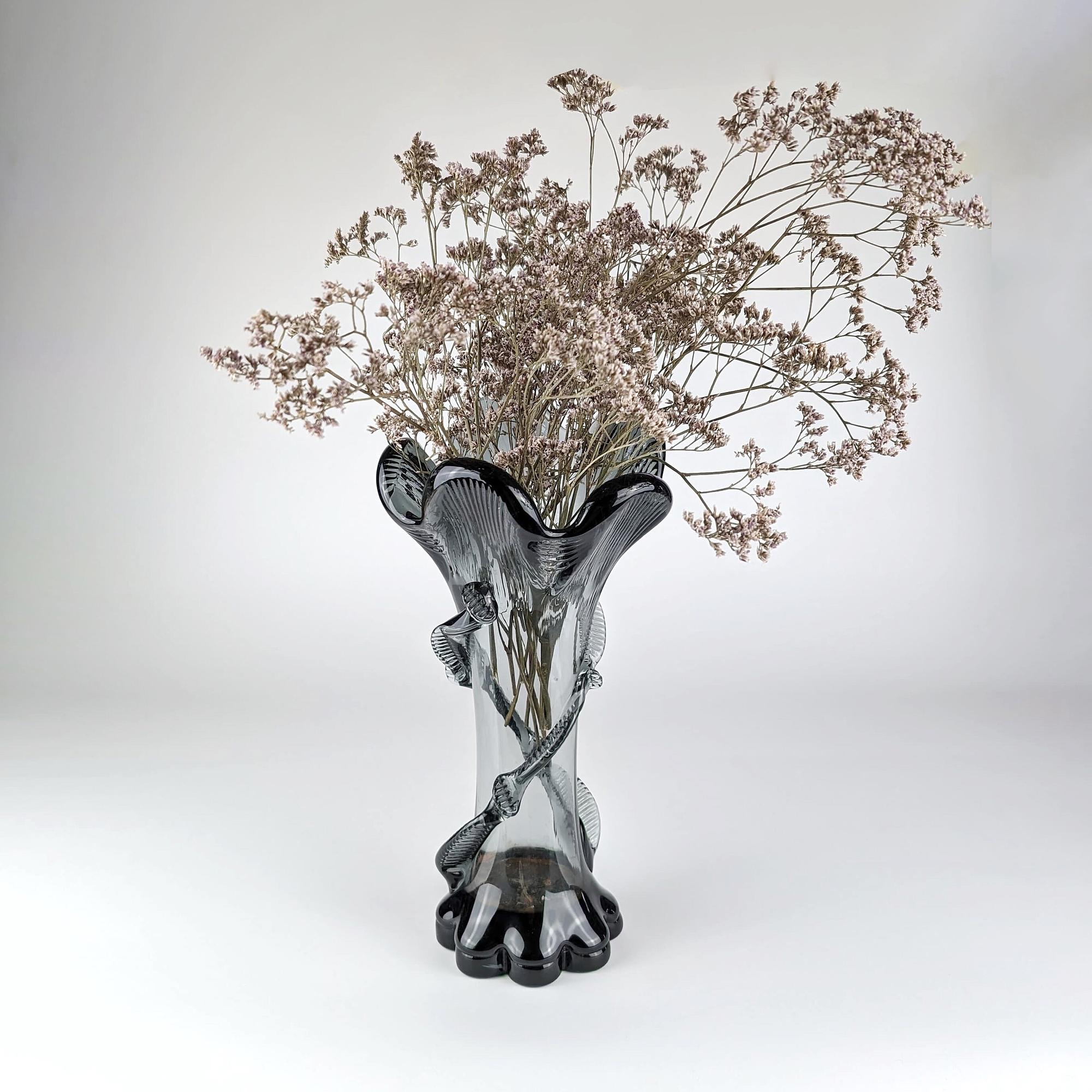 Vintage Art Nouveau Vase Glass 1900s 8