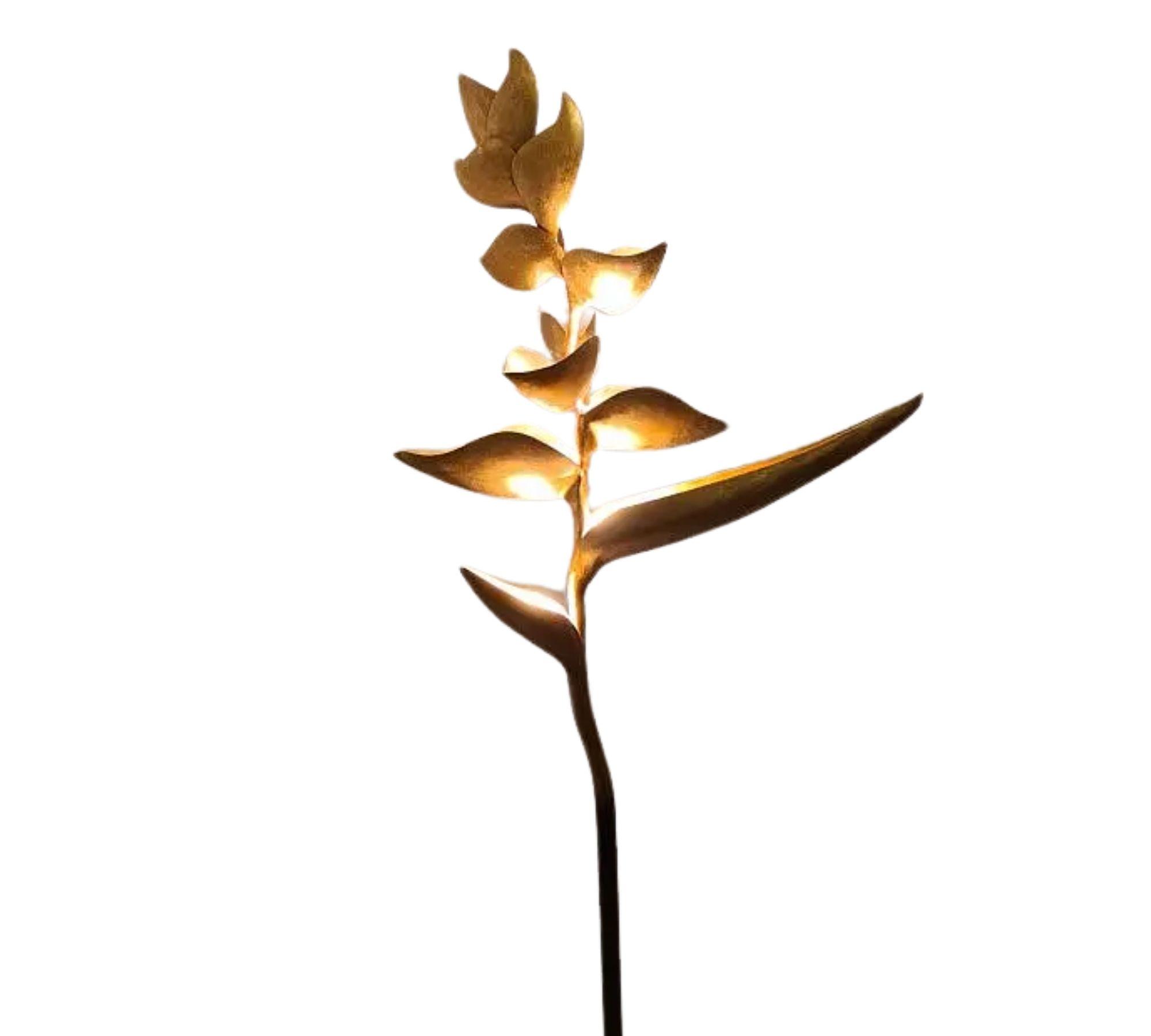 Floor lamp with yellow shade Metal Gold 1