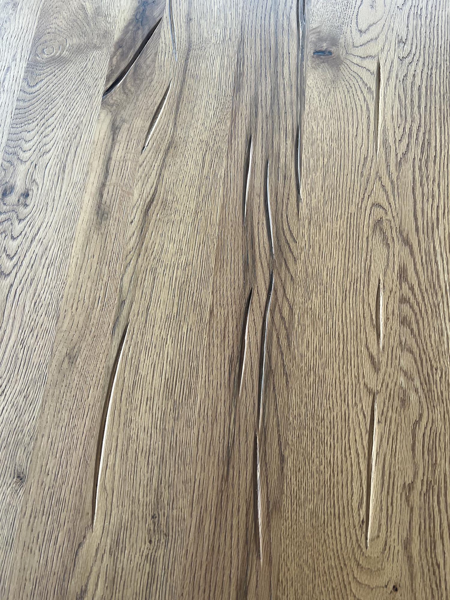 Esstisch Holz Massiv mit Stahlgestell Braun 2