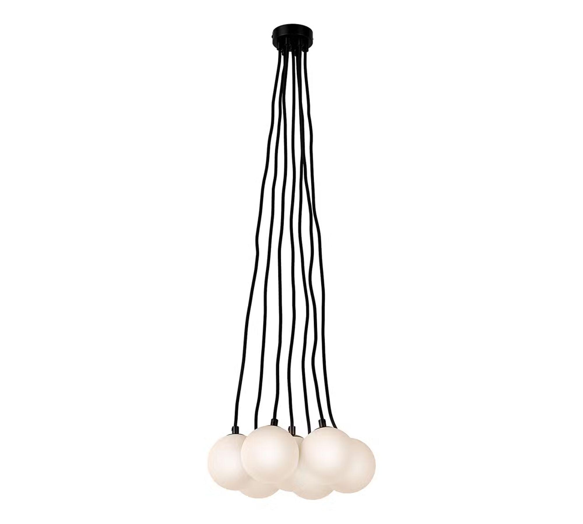 Pendant lamp 7-flame opal glass white 2
