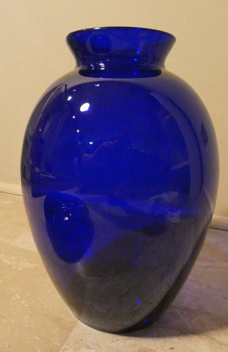 Vase-Aschenbecher 2er Set kobaltblau 1990er Jahre 3