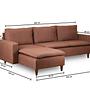 Long corner sofa, light brown 9