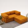 Comfort Schlafsofa 2-Sitzer mit Hocker Orange 1