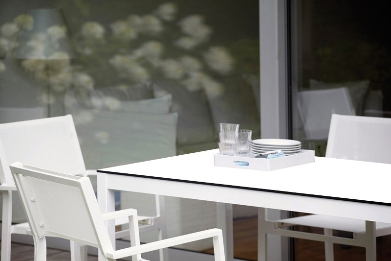 Quadrat Tisch Outdoor Weiß 3