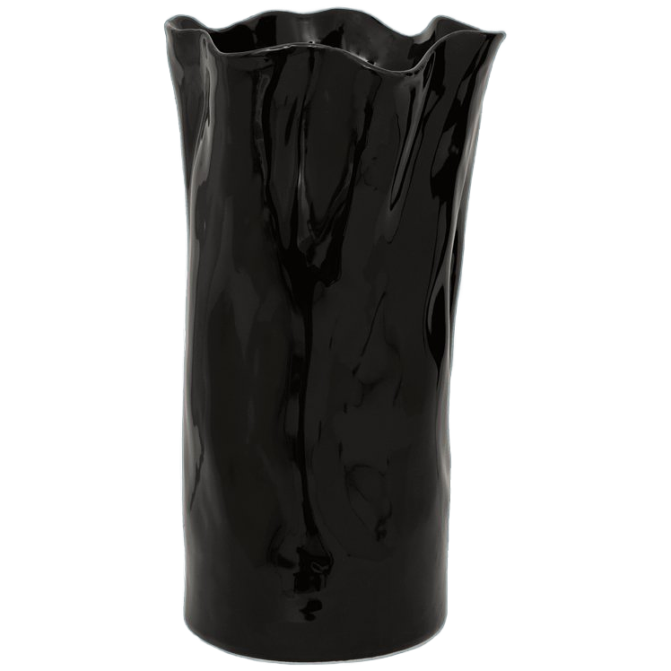 Enza Vase Keramik Schwarz 0