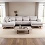 Ecksofa Japandi 3-Sitzer Links Beige 0