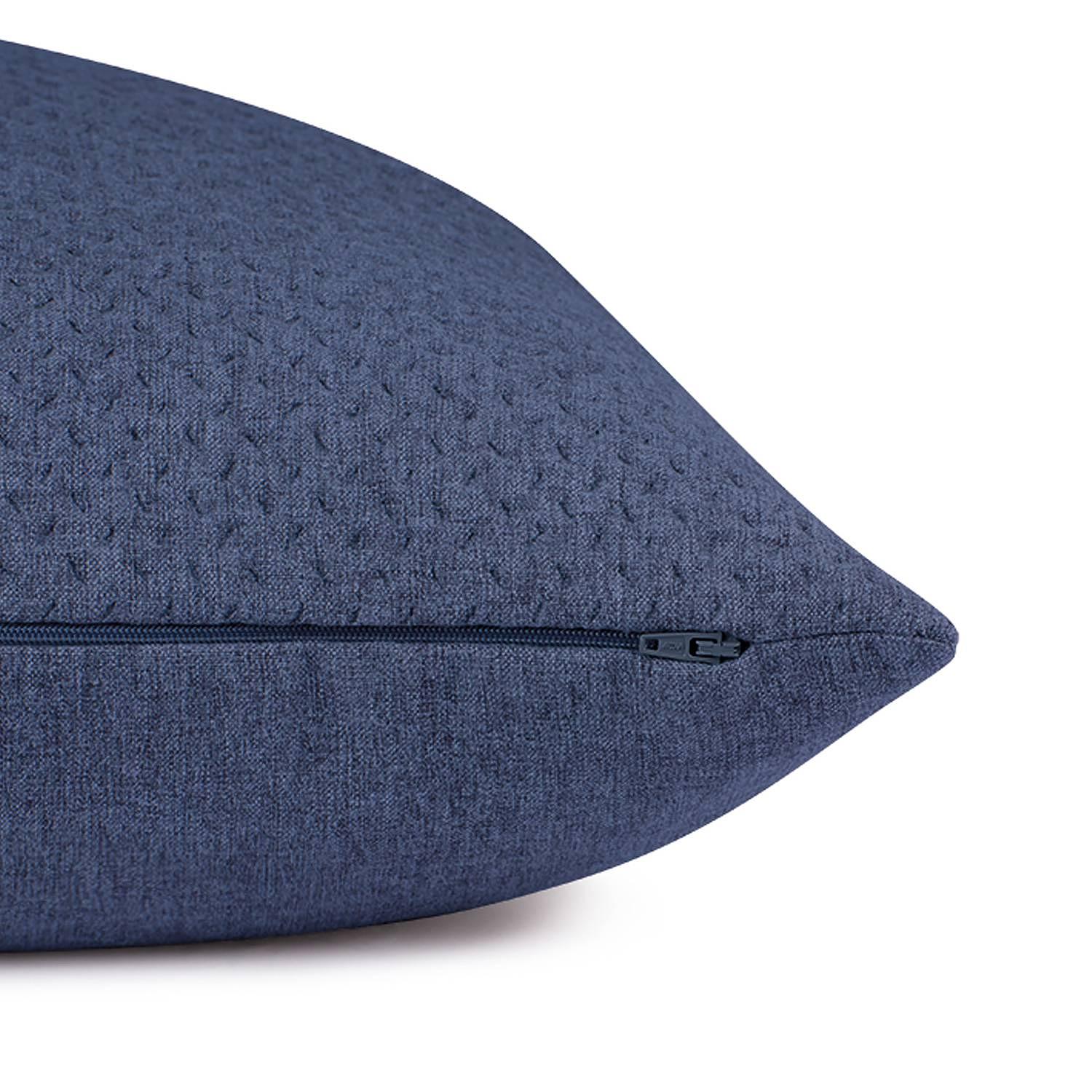 Harp Structure Kissenbezug Polyester Marineblau 45 x 45 cm 2