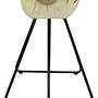 Rechteckiger Hocker Holz Metall 3