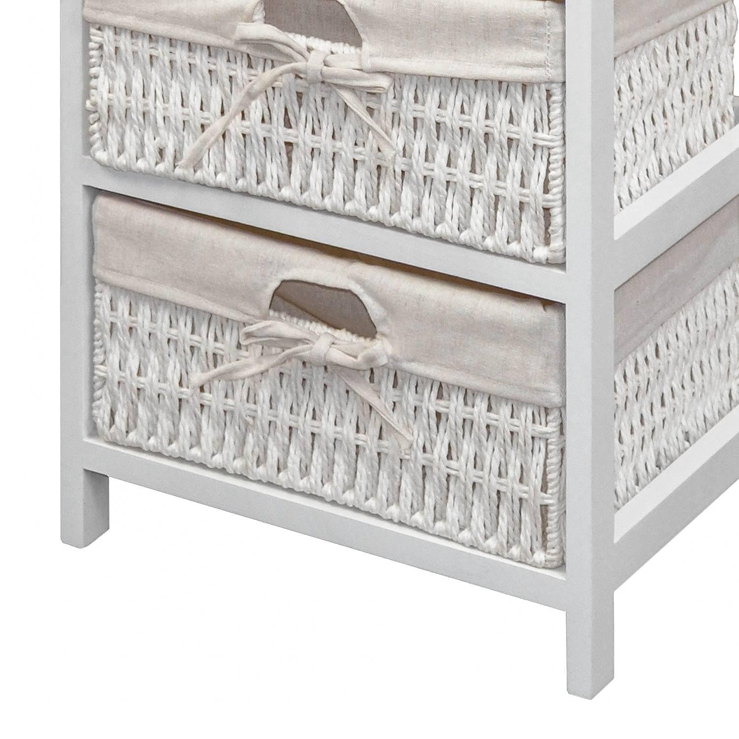 Vissec Paulownia Chest of Drawers Solid White 1