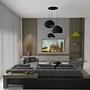 3-Flammig Wabi Sabi Mossgreys Pendelleuchte Schwarz 4