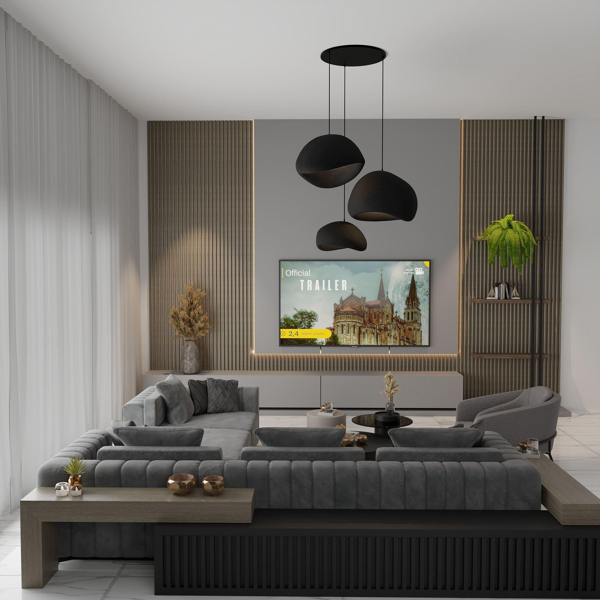 3-Flammig Wabi Sabi Mossgreys Pendelleuchte Schwarz 4