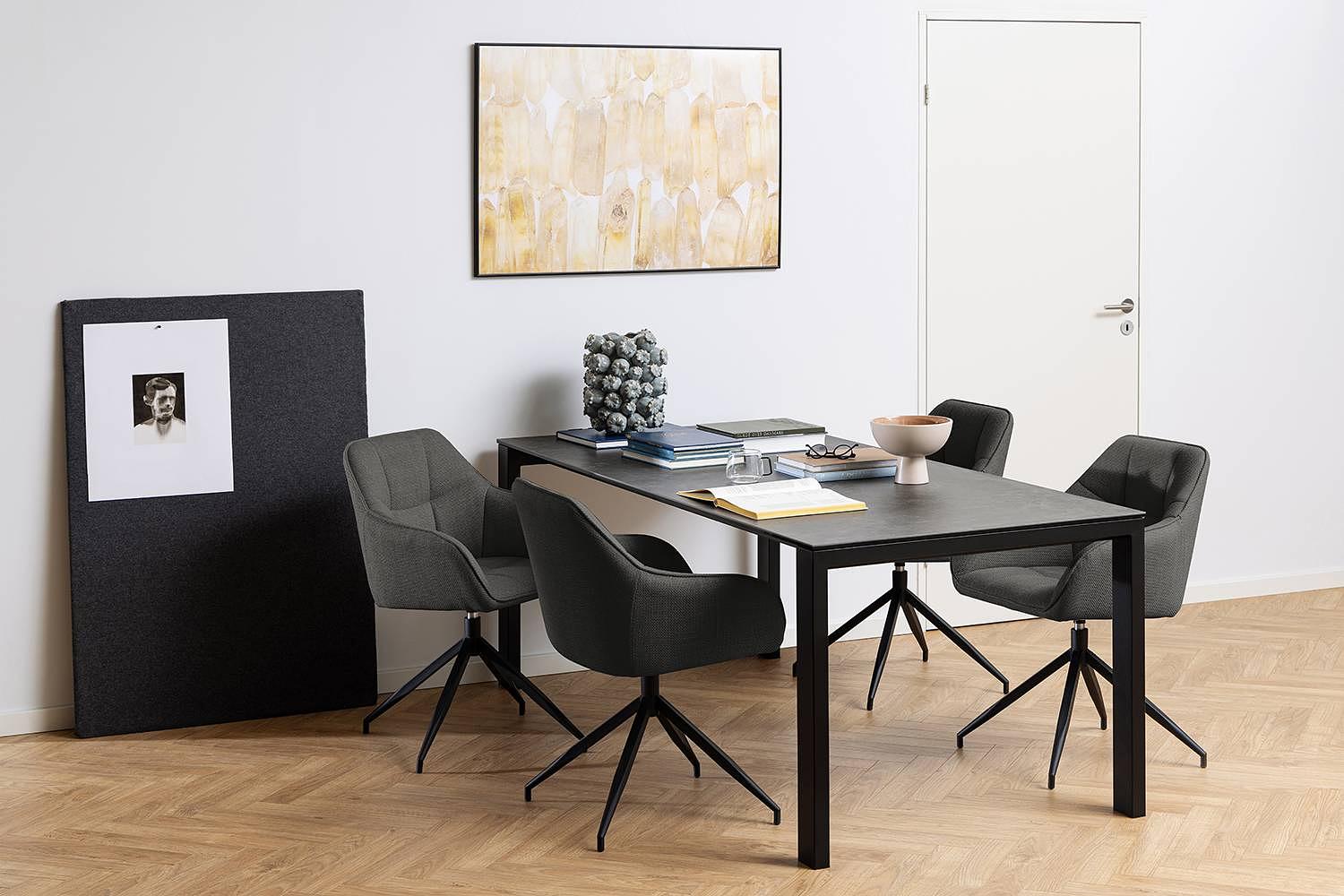 Swivel armchair Sidaon textured fabric Badia 2