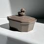 Vintage Deckeldose Keramik Braun 0