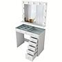 Dressing table with mirror and drawers White 6