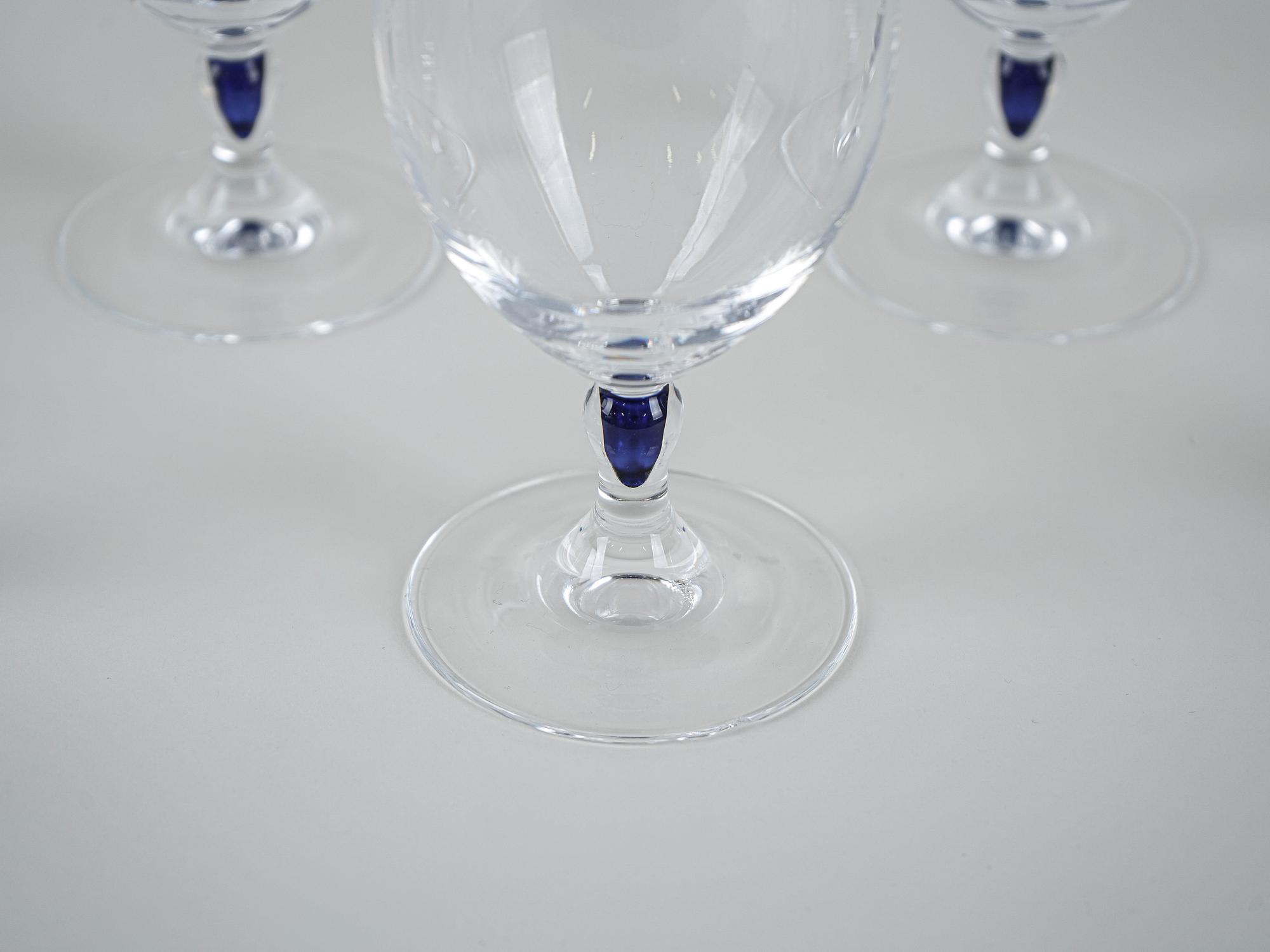 Set Venise Saphir Glasses 1970s Cristal d'Arques 8