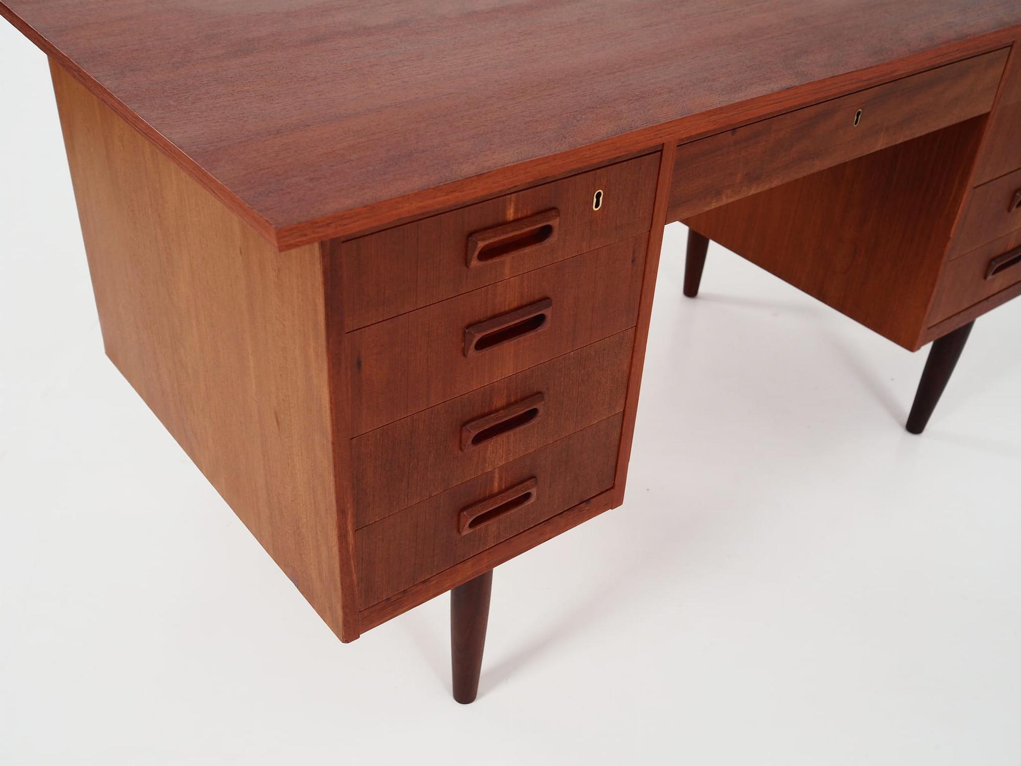 Vintage Desk Teak Wood Brown 1970s 11