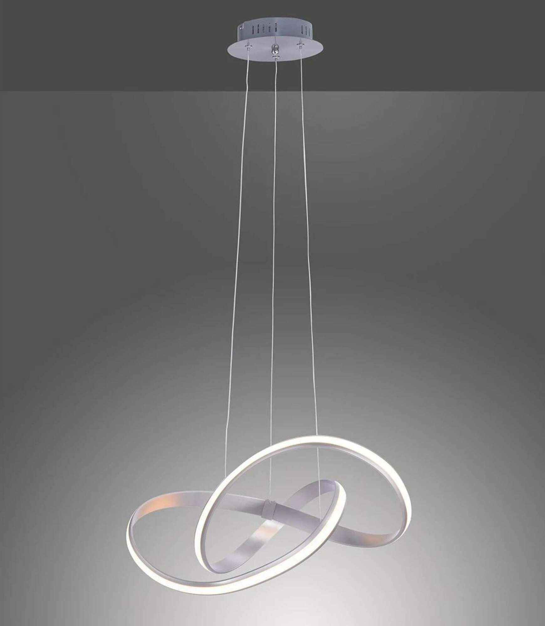 LED-Pendelleuchte 1-flammig Glas Metall Silber 0