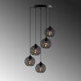 Pendant lamp with 5 elements Black Metal 3