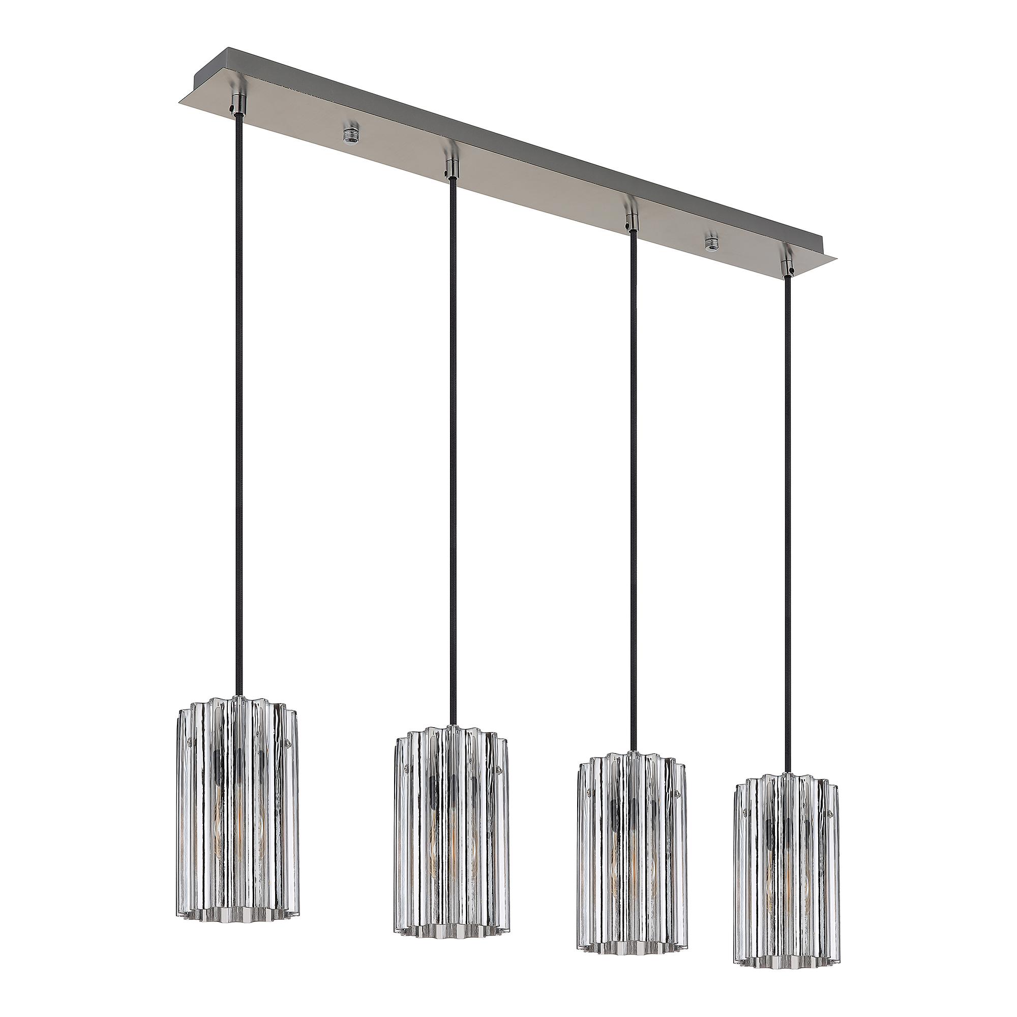 Cayden Typ B Pendelleuchte 4-flammig Klarglas Eisen 4