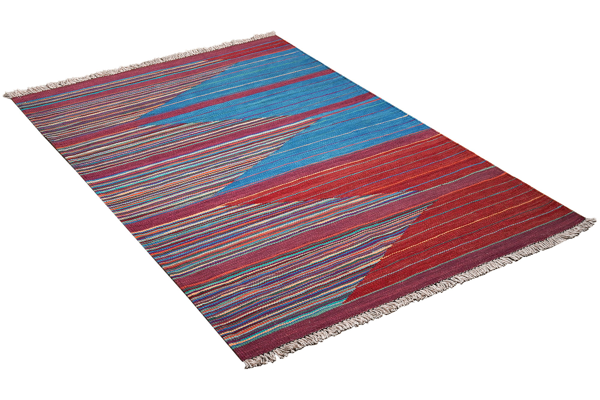 Gashgai Kilim Rug Red Blue 2