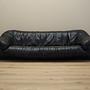 3-seater sofa leather black 1960s 1