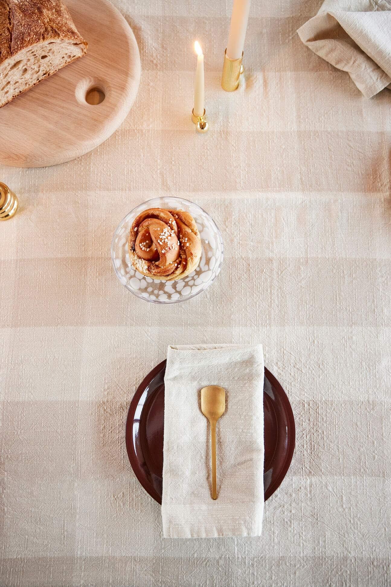 Schach Tischdecke Bio-Baumwolle Clay 260x140 cm 3