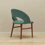 Vintage chair teak wood textile turquoise 1970s 5