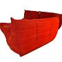 Togo Sofa 4-Teilig Stoffbezug Vollschaum Orange 3