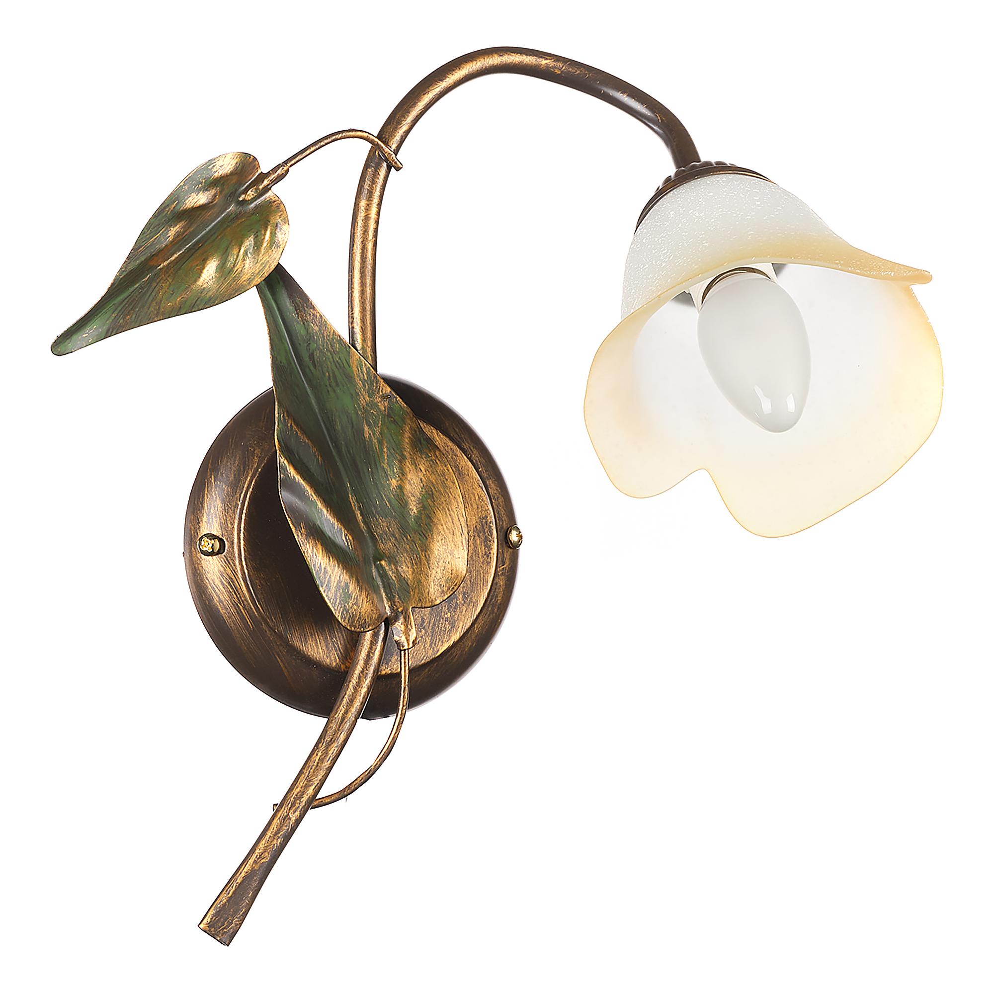 1-Light Wall Lamp Miranda Satin Glass Iron 0
