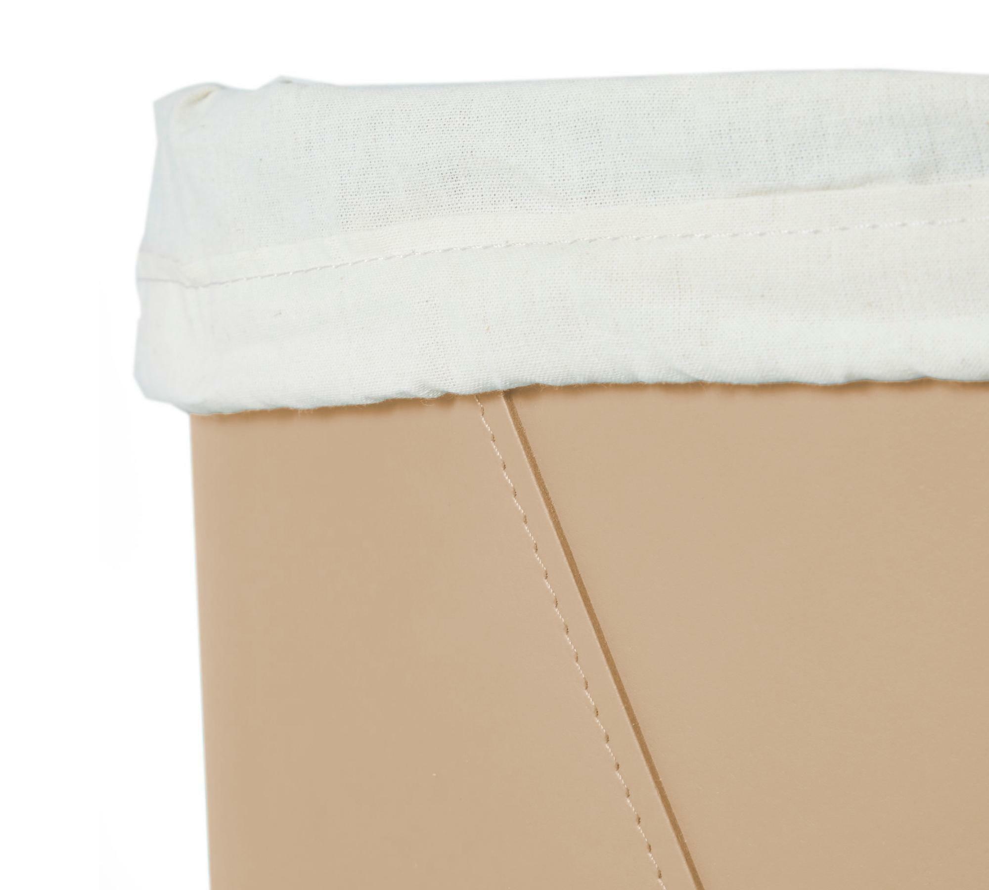 Premium Wäschekorb aus 100% Recyceltem Leder Ingwer 2