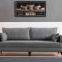 Sofa 3-Sitzer Textil Grau 3