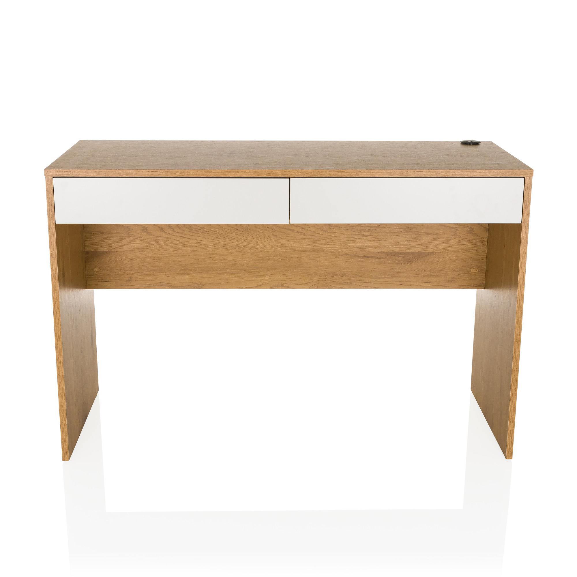 BERGA Desk with 2 drawers Oak White 0