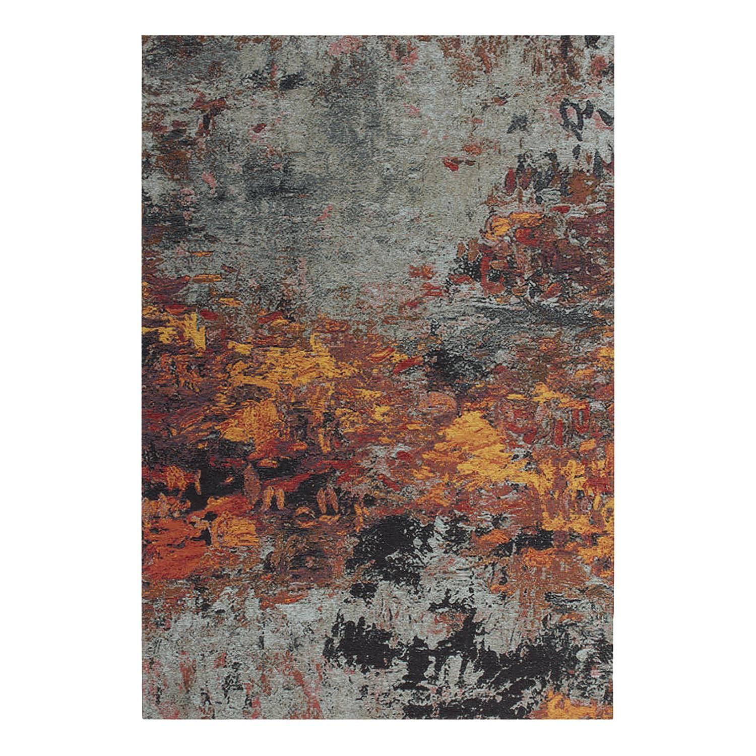 Kurzflorteppich Blaze Fire Grau Rot 0