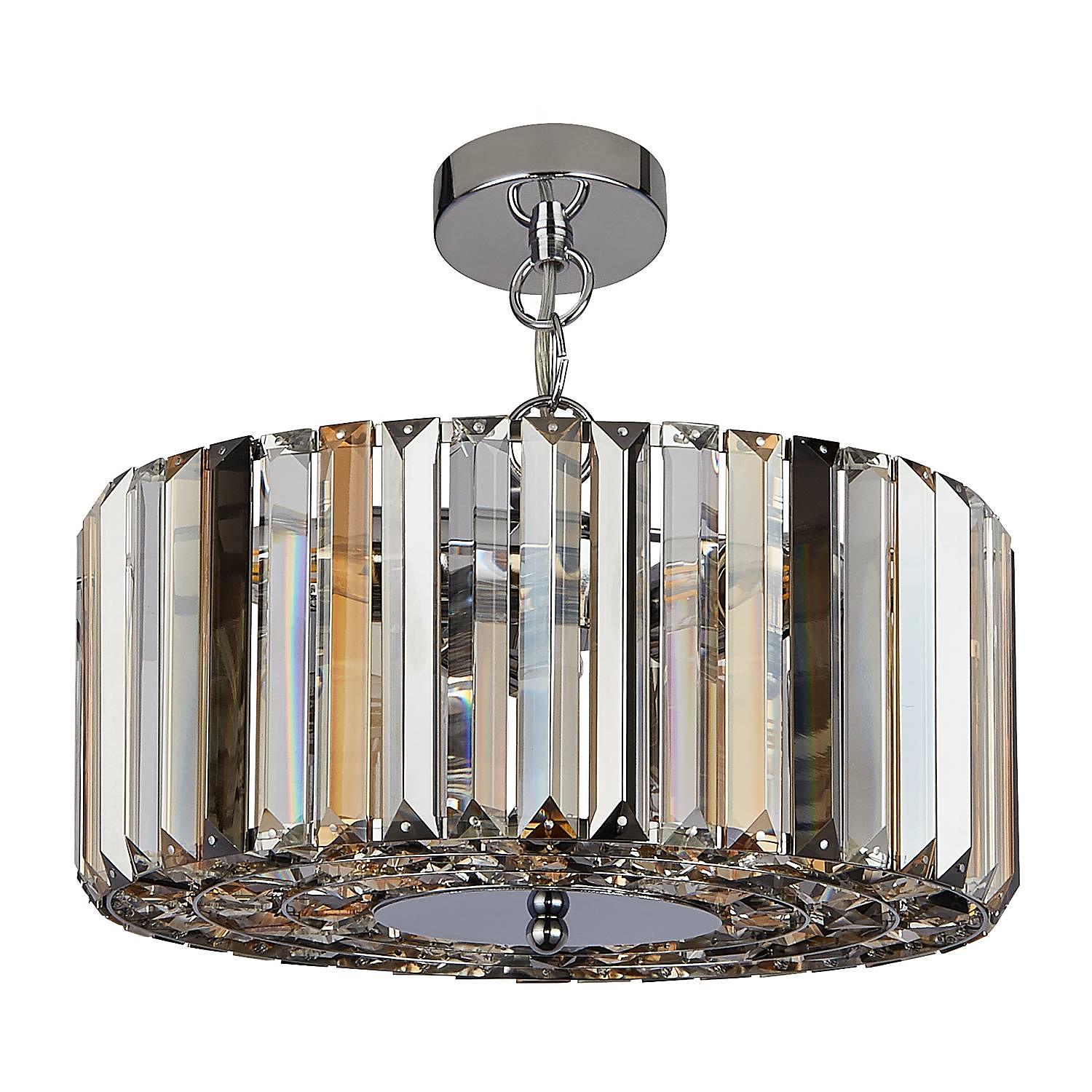 Pendelleuchte Chapeau Stahl Silber Bernstein Transparent 3