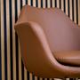 Artemia Swivel Armchair Faux Leather Brown 2