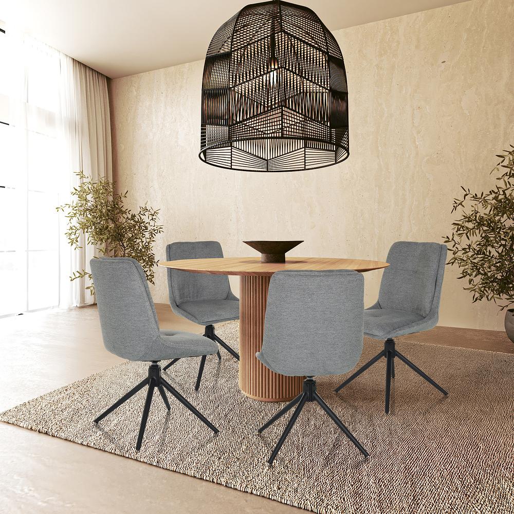 TARVISO I Dining chair Swivel Fabric Grey 3