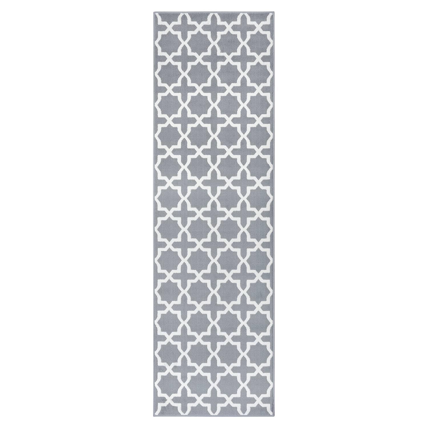 Glam Läufer Jute Weiß Hellgrau 80 x 350 cm 0
