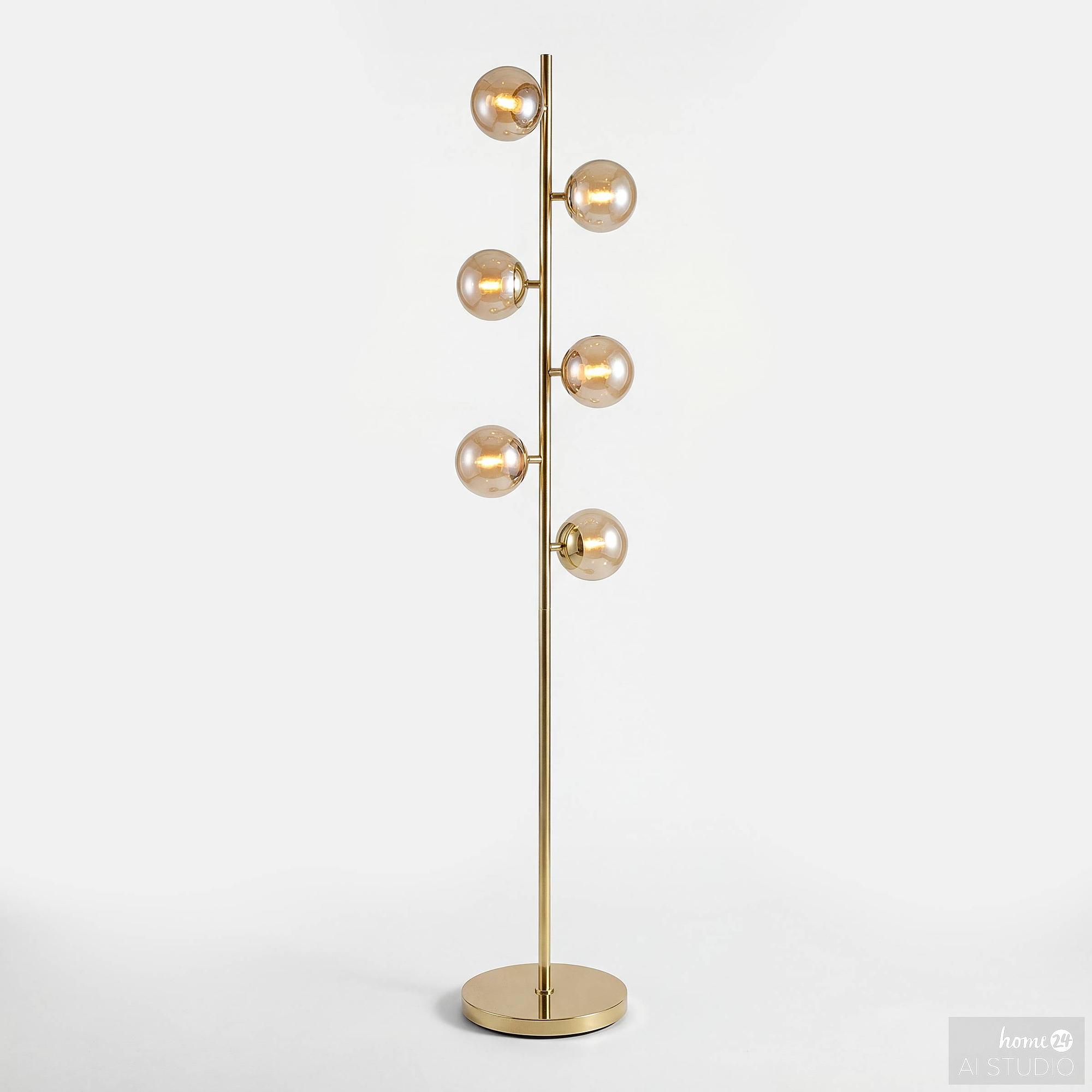 Floor lamp Ilumo Colored glass / Iron 6-Light Beige Gold 3