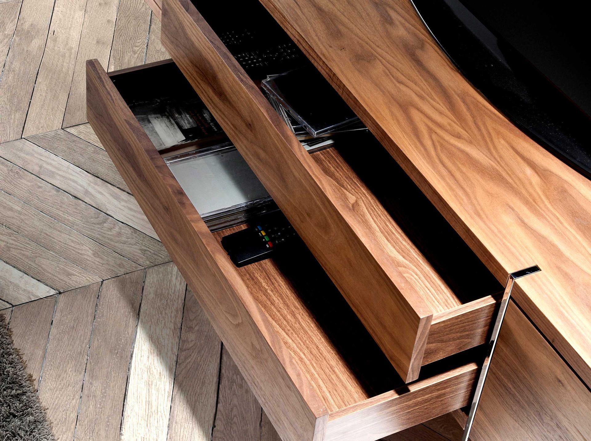 Lowboard Wood veneer Chrome-plated steel 6