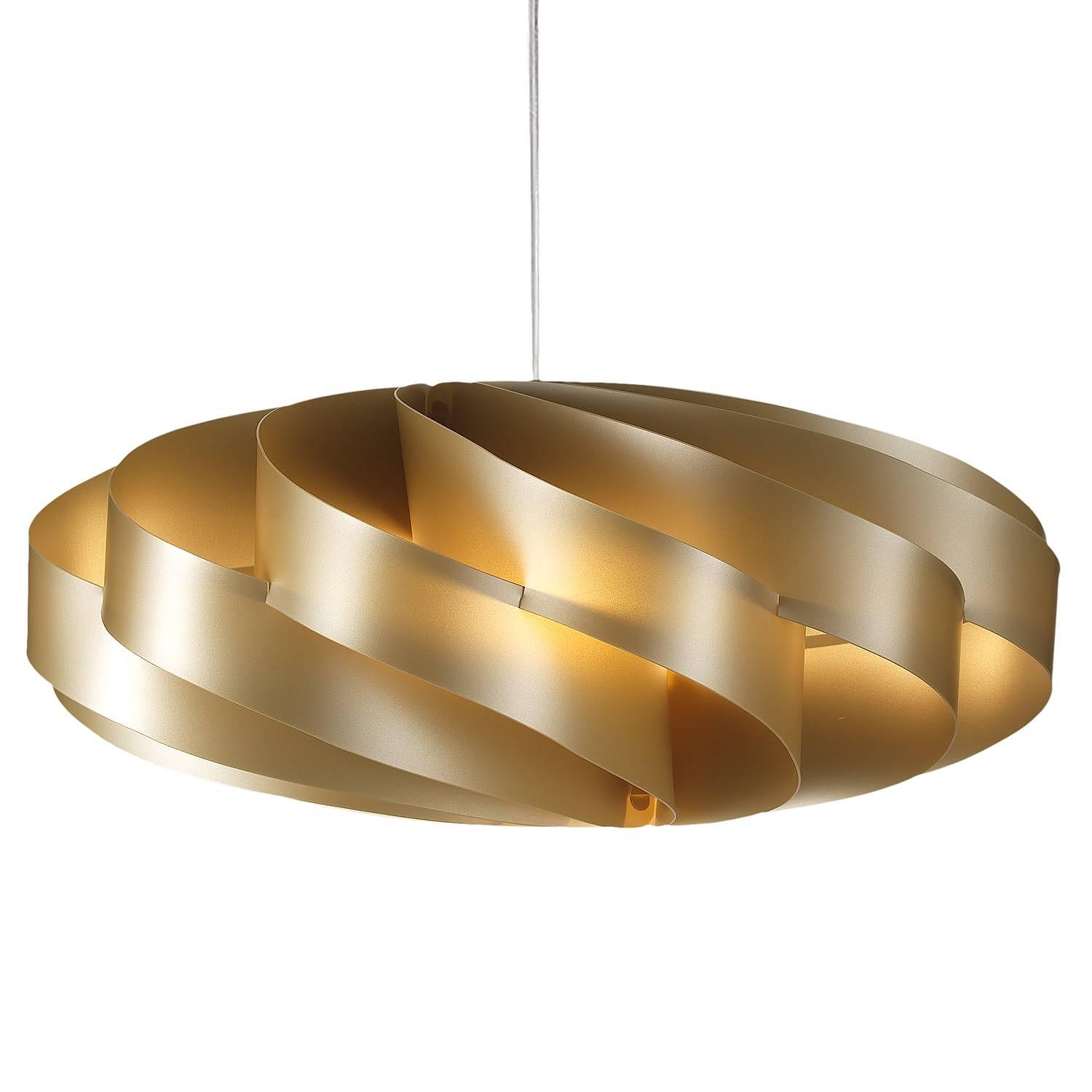 1-Flammig Pendelleuchte Flat II Polyacryl Gold 0