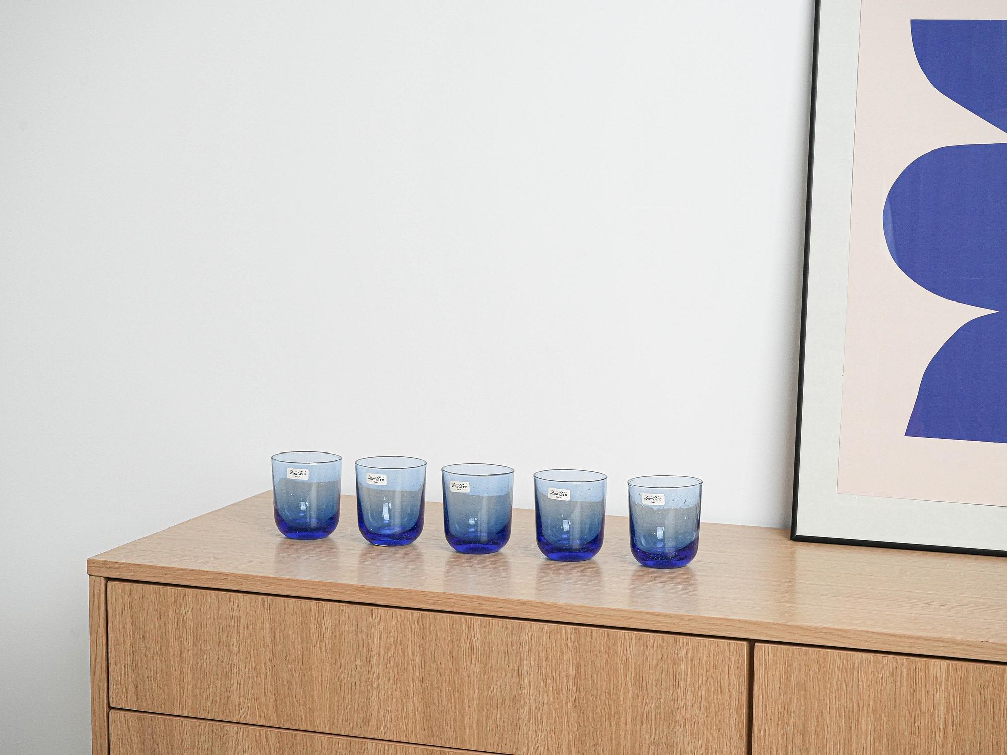 Gläser-Set Kobaltblau 1970er Jahre 1