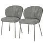 FIOLAA Upholstered Chair Set of 2 Grey 0