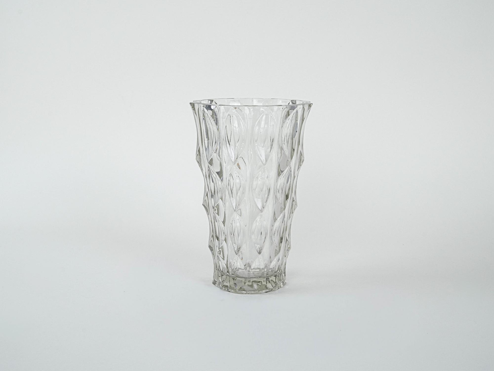 Kristallvase Transparent 1960er Jahre 2