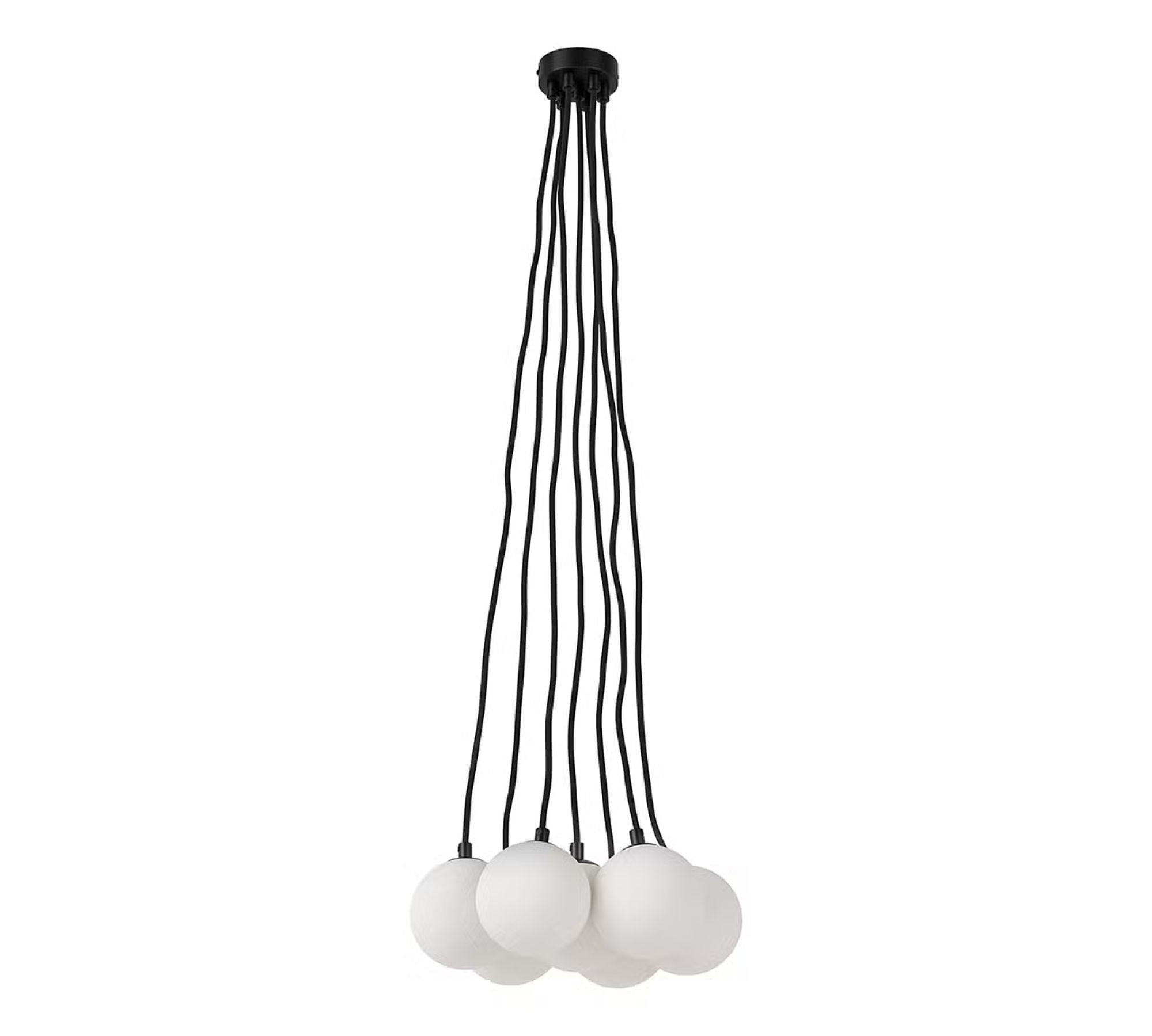 Pendant lamp 7-flame opal glass white 3