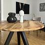 Runder Esstisch Massivholzplatte Mangoholz 120cm 2