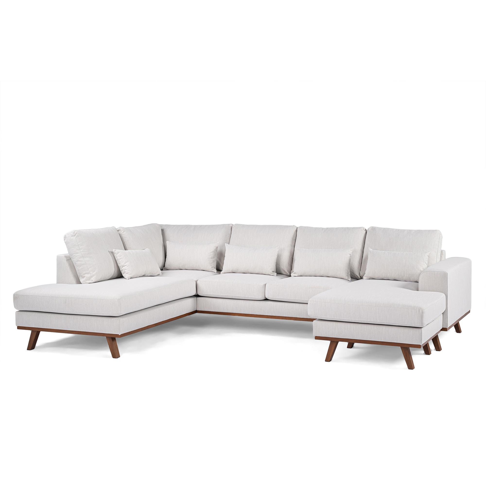 Ecksofa Japandi 3-Sitzer Links Beige 5