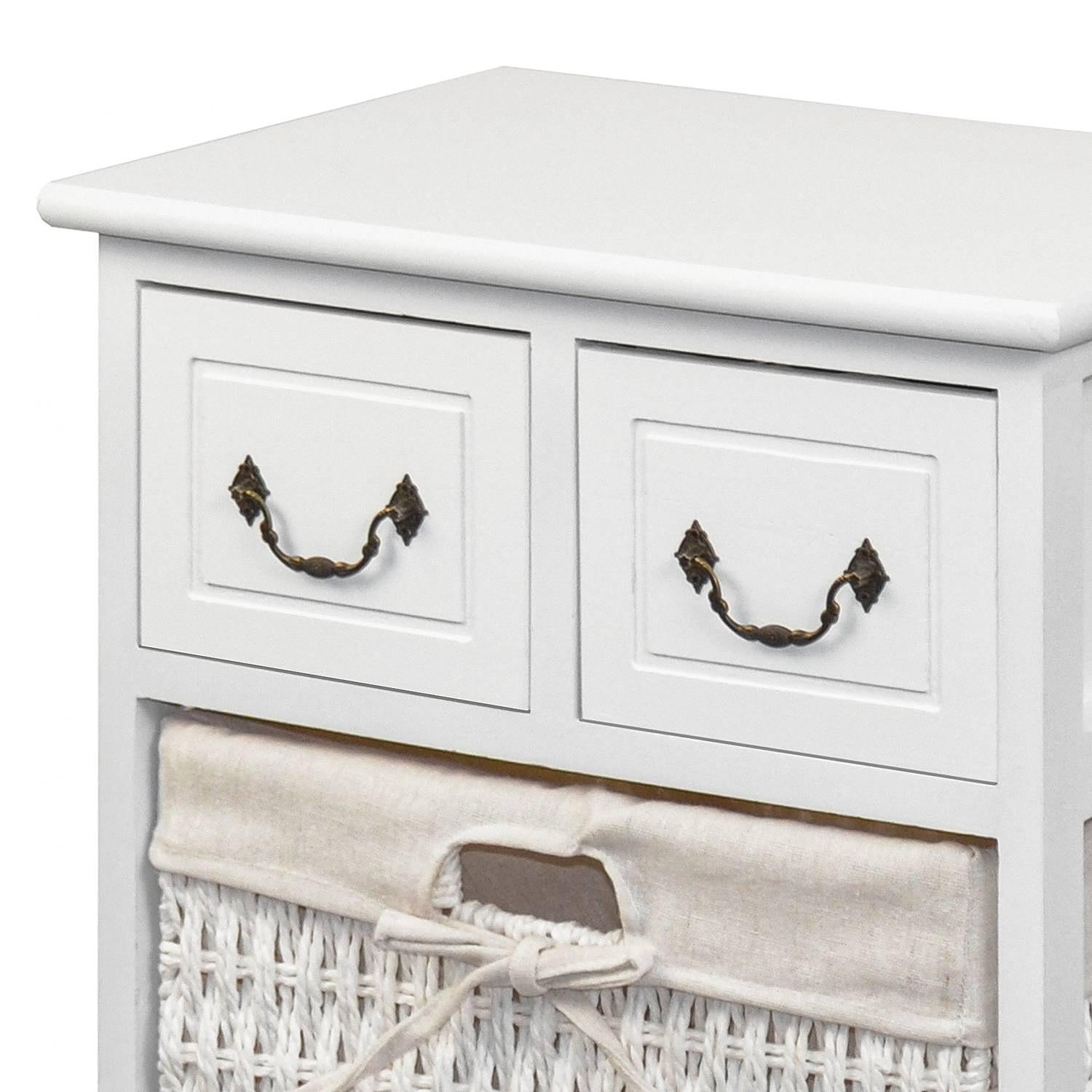 Vissec Paulownia Chest of Drawers Solid White 2