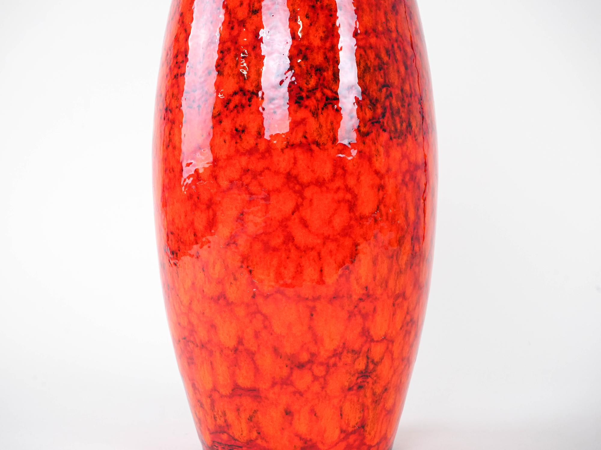 Red ceramic vase 1960s 2