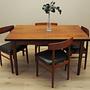 4x Vintage Dining Chair Teak Wood 1960s 14