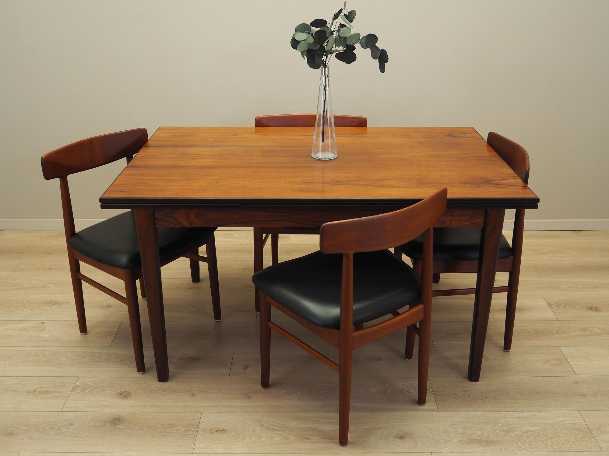 4x Vintage Dining Chair Teak Wood 1960s 14